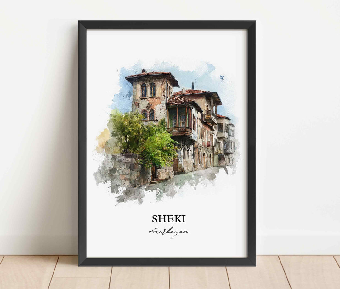 Sheki, Azerbaijan – Watercolor Art Print