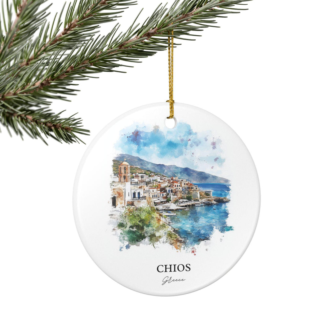 Chios Greece Ornament: Unique Chios Greece Souvenir, Chios Greece Xmas Decor, and Authentic Greece Gift