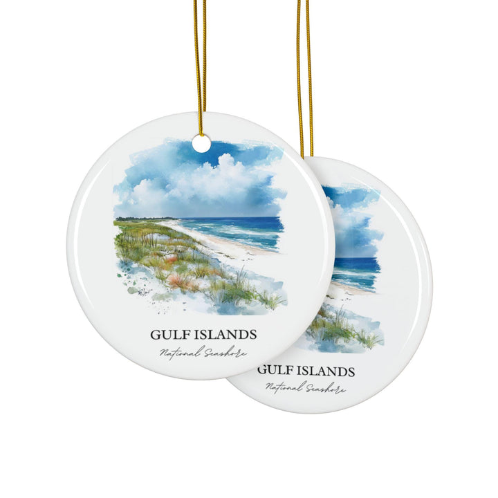 Gulf Islands Ornament: Unique Gulf Islands Souvenir, Alabama Xmas Decor, and Authentic Gulf of Mexico Gift
