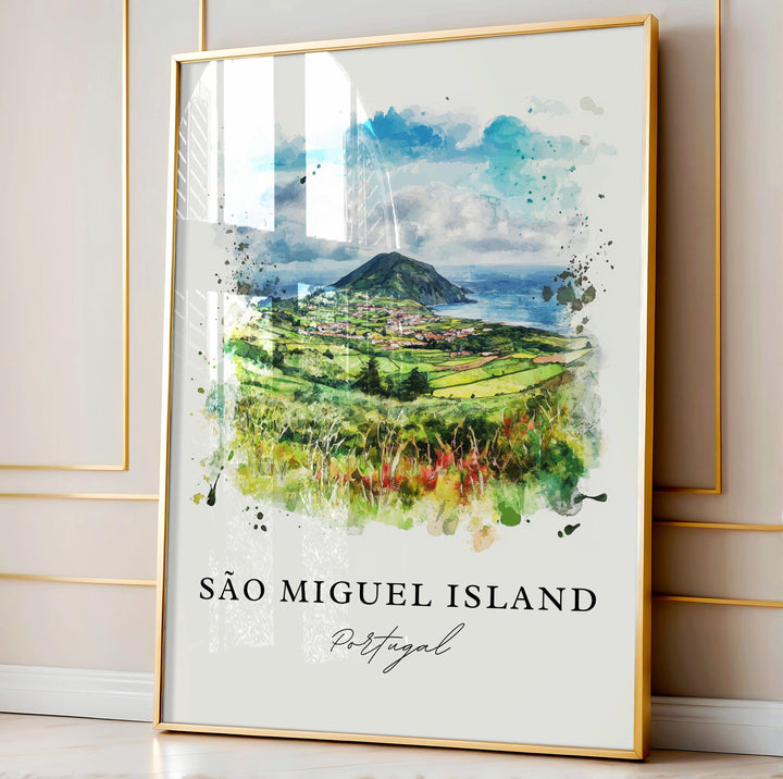 São Miguel Island, Portugal – Watercolor Art Print