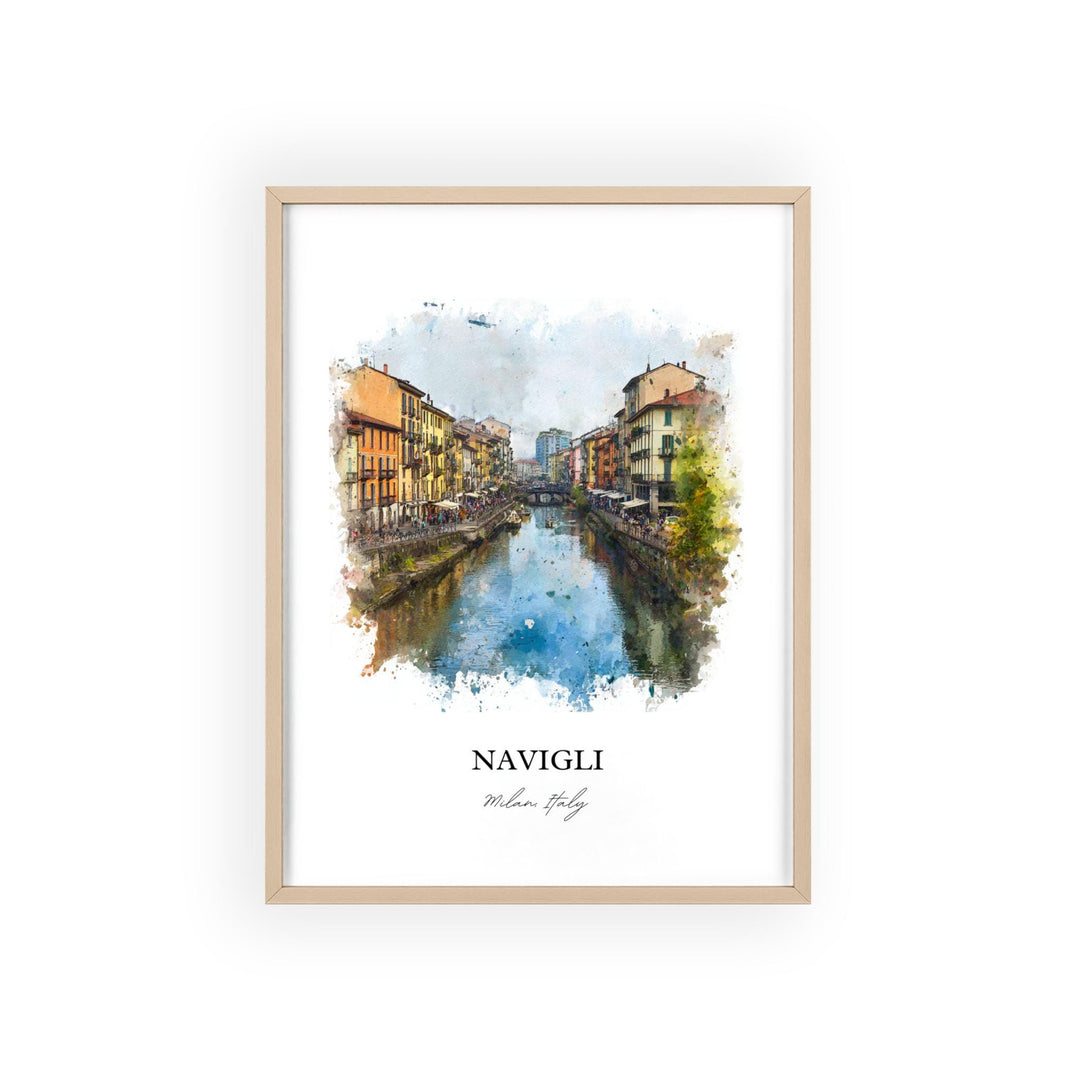 Navigli, Milan Italy – Watercolor Art Print