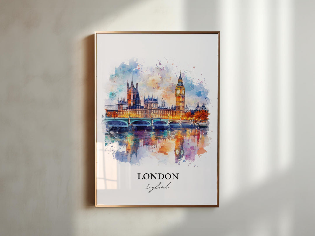 London England Wall Art, Big Ben Print, London Watercolor Art, London England Gift, Travel Print, Travel Poster, Housewarming Gift