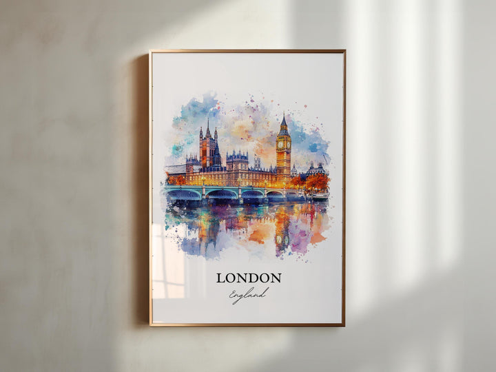 London England Wall Art, Big Ben Print, London Watercolor Art, London England Gift, Travel Print, Travel Poster, Housewarming Gift