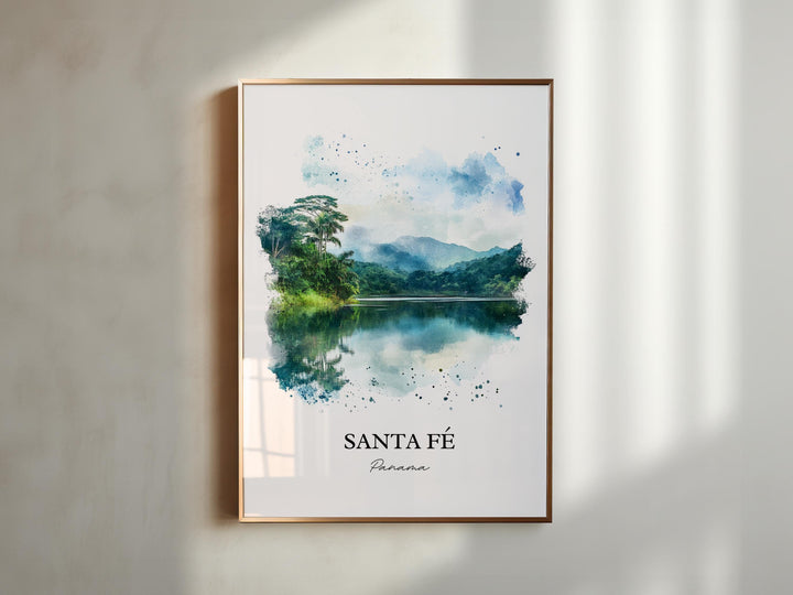 Santa Fé Panama Wall Art, Veraguas Print, Panama Watercolor Art, Santa Fé Panama Gift, Travel Print, Travel Poster, Housewarming Gift