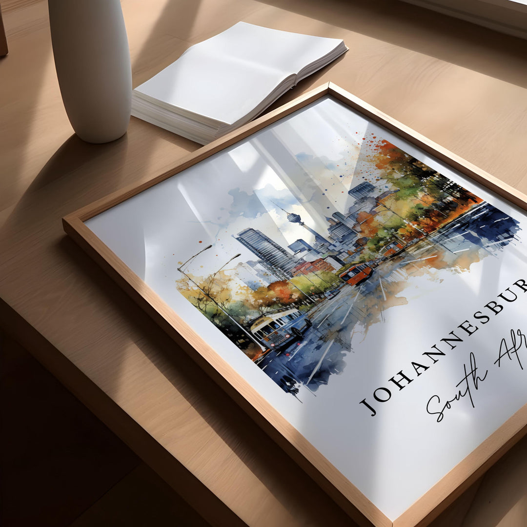 Johannesburg wall art - South Africa, Johannesburg poster, Johannesburg Wedding gift, Birthday present, Custom Text, Personalised Gift