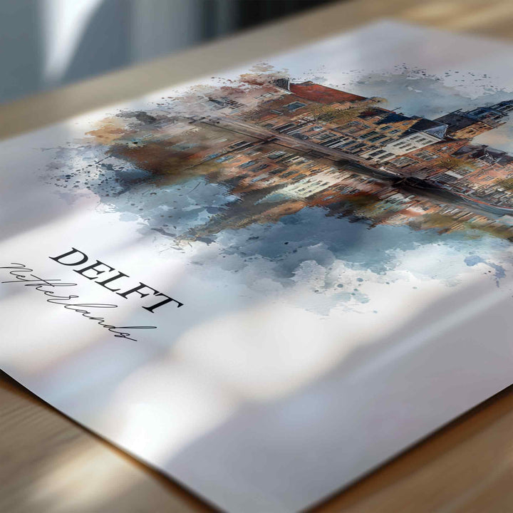 Delft, Netherlands – Watercolor Art Print