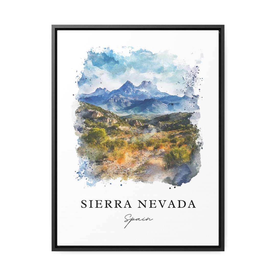 Sierra Nevada Spain Wall Art, Sierra Nevada Print, Granada Watercolor Art, Andalusia Gift,