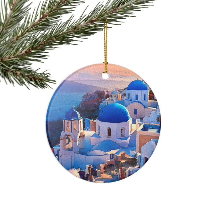 Santorini Ornament: Unique Santorini Souvenir, Santorini Xmas Decor, and Authentic Santorini Greece Gift