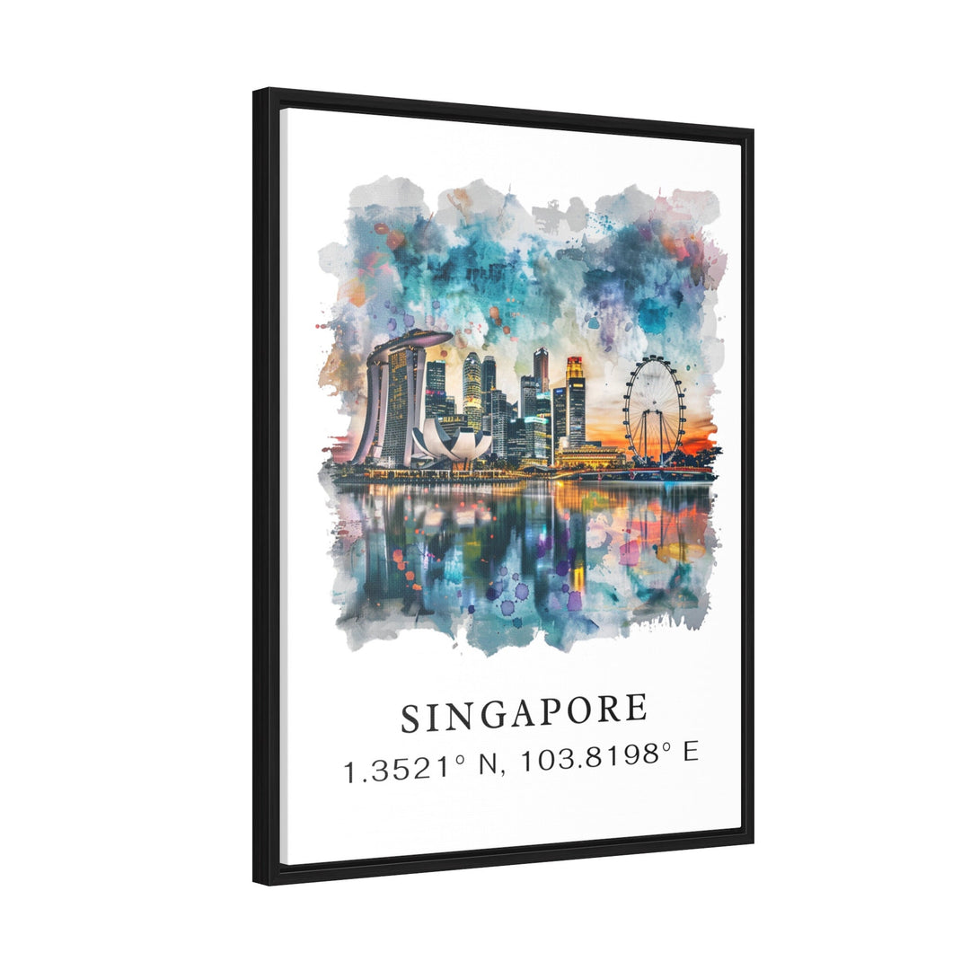 Singapore Coordinates Art Print, Singapore Print, Asia Wall Art, Singapore Gift, Travel Print, Travel Poster, Travel Gift, Housewarming Gift