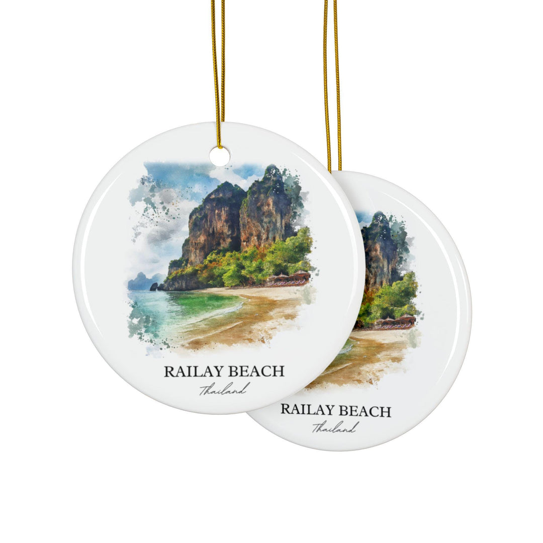 Railay Beach Ornament: Unique Railay Beach Souvenir, Thailand Xmas Decor, and Authentic Railay Beach Gift