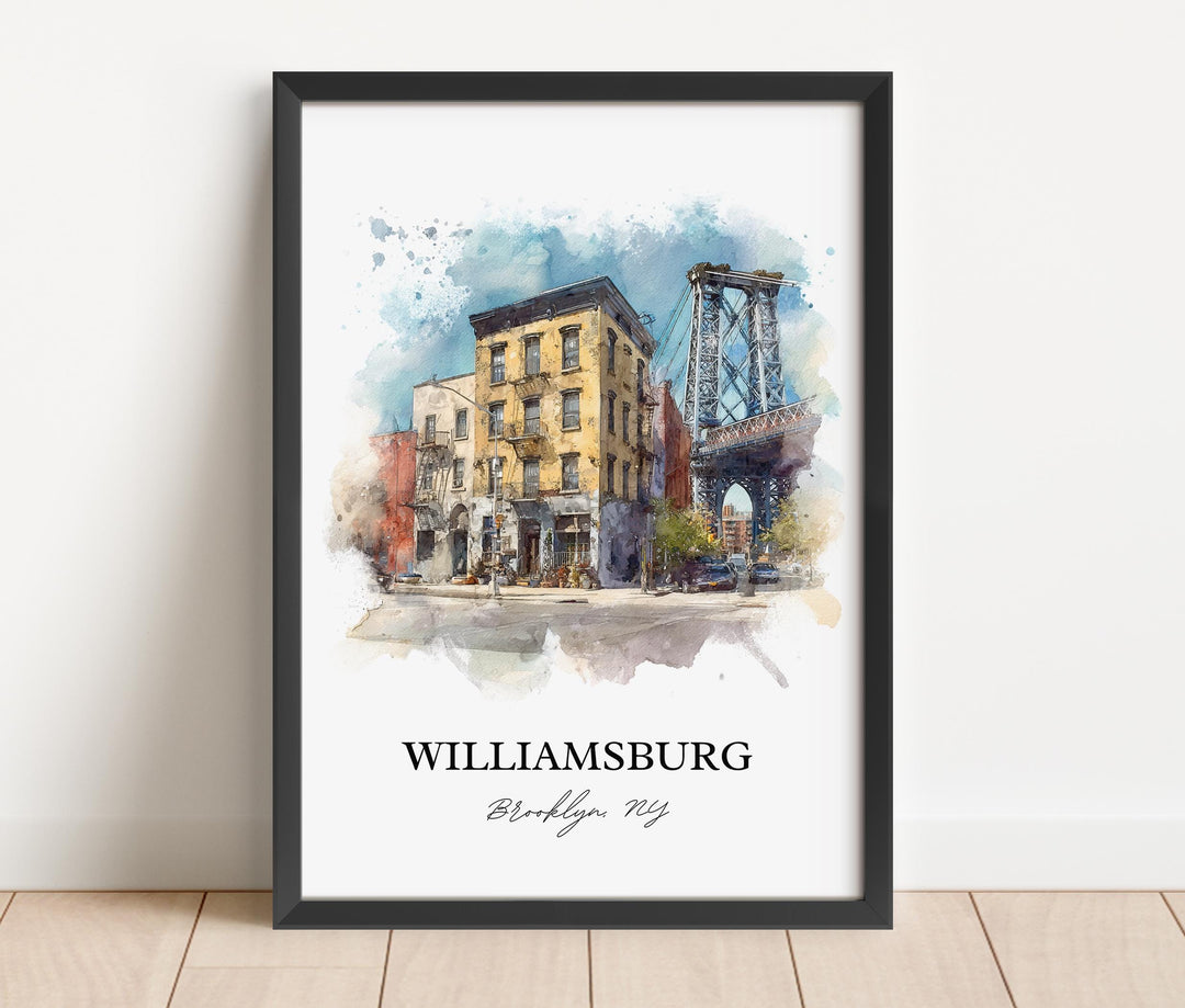 Williamsburg, New York – Watercolor Art Print
