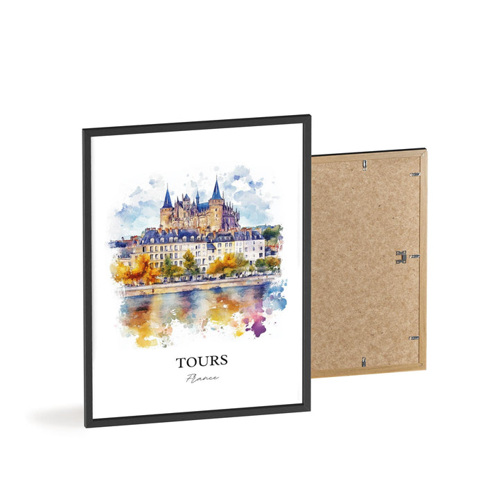 Tours France Wall Art, Indre-et-Loire Print, France Watercolor Art, Tours France Gift, Travel Print, Travel Poster, Housewarming Gift