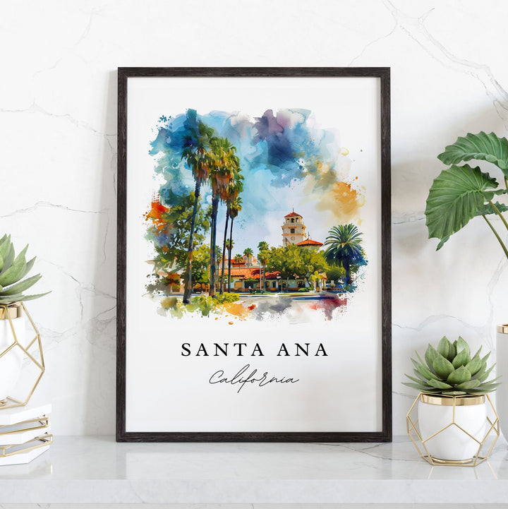 Santa Ana CA wall art - California, Santa Ana print, Santa Ana California Wedding gift, Birthday present, Custom Text, Perfect Gift