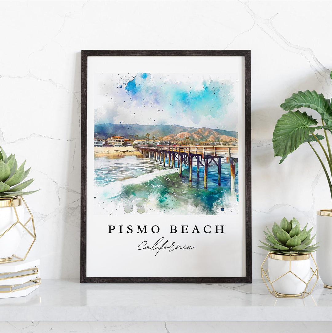 Pismo Beach CA wll art - California, Pismo Beach print, Pismo Beach Wedding gift, Birthday present, Custom Text, Perfect Gift