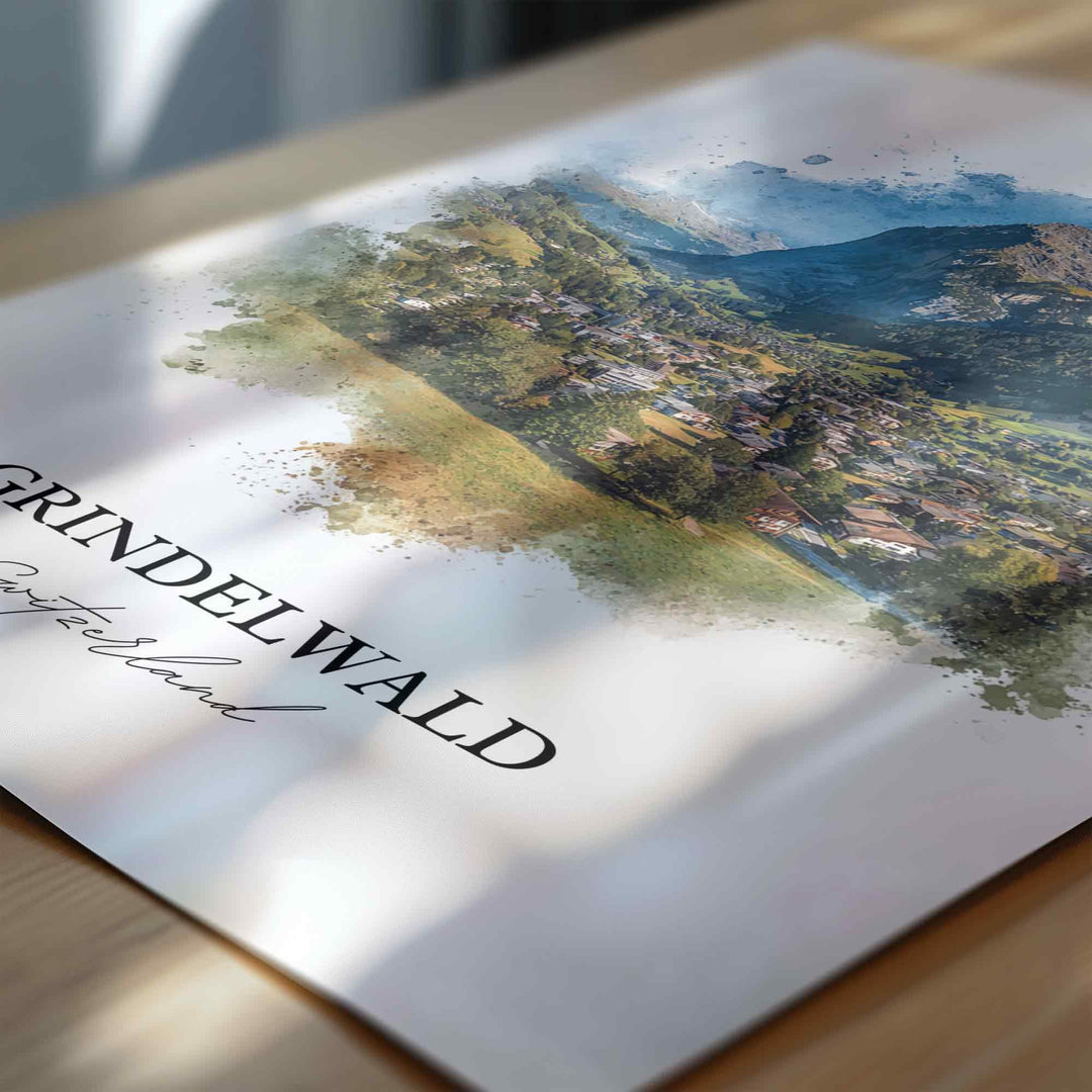 Grindelwald, Switzerland – Watercolor Art Print