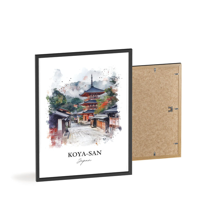 Koya-San Wall Art, Mount Koya Print, Japan Watercolor Art, Koya-San Japan Gift, Travel Print, Travel Poster, Housewarming Gift