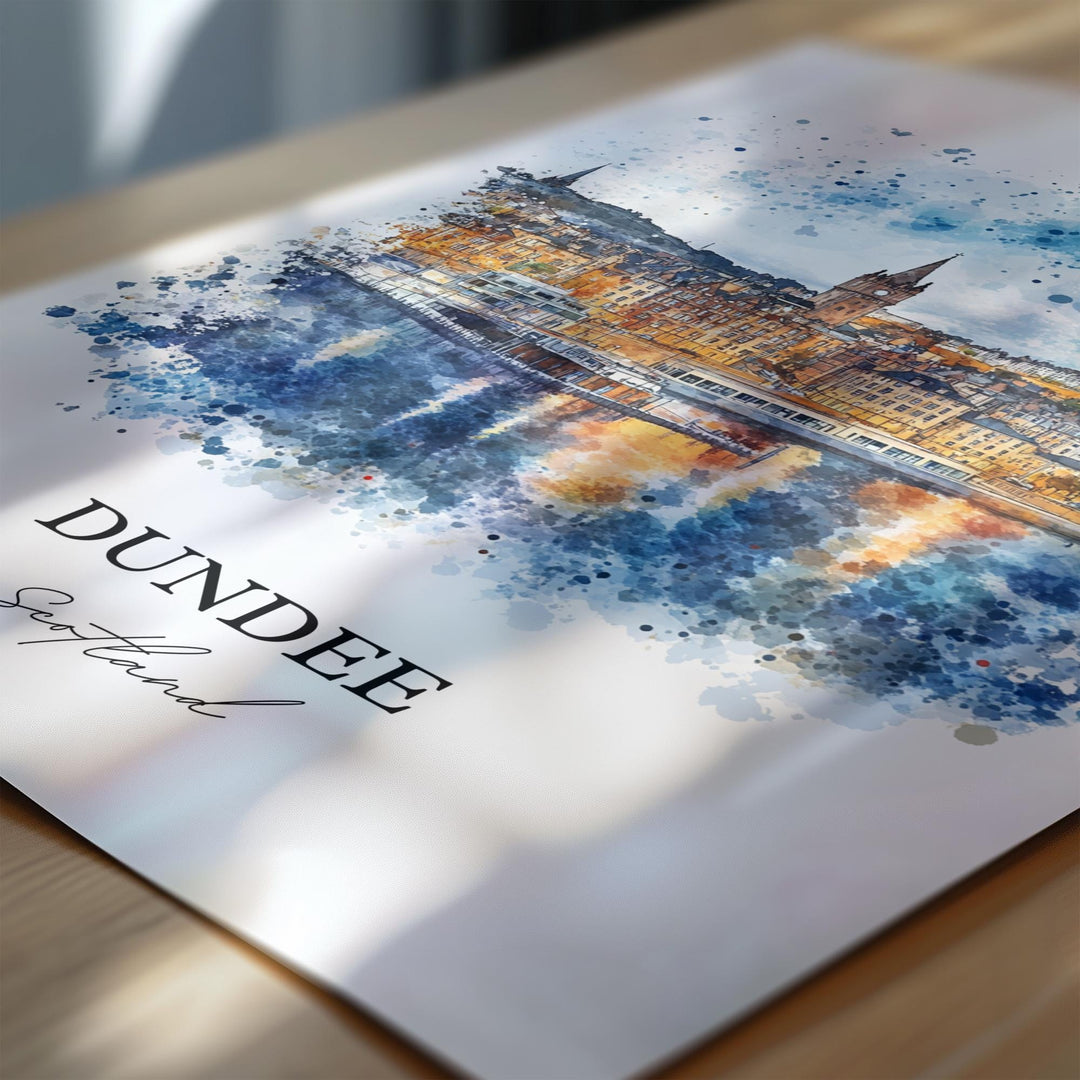 Dundee Wall Art, Dundee Scotland Print, Scotland Watercolor Art, Firth of Tay Gift, Travel Print, Travel Poster, Housewarming Gift