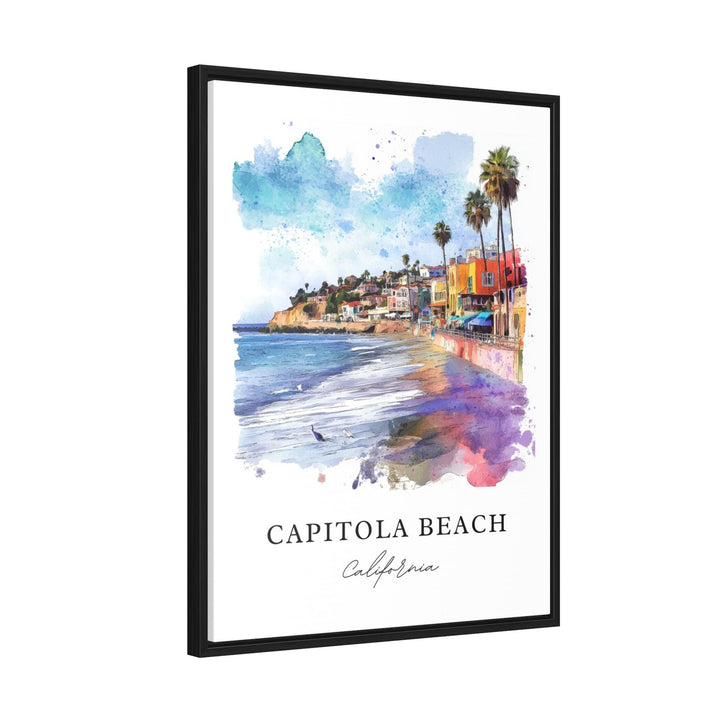 Capitola Beach Wall Art, Capitola CA Print, Capitola Cali Watercolor Art, Monterey Bay Gift,