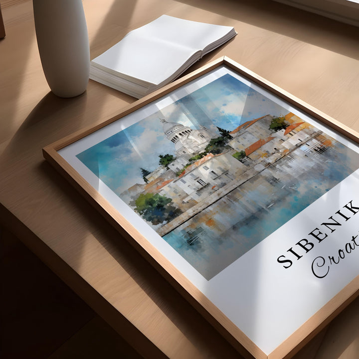 Sibenik Croatia wall art - Croatia, Sibenik poster, Sibenik Wedding gift, Sibenik Birthday present, Custom Text, Personalised Gift