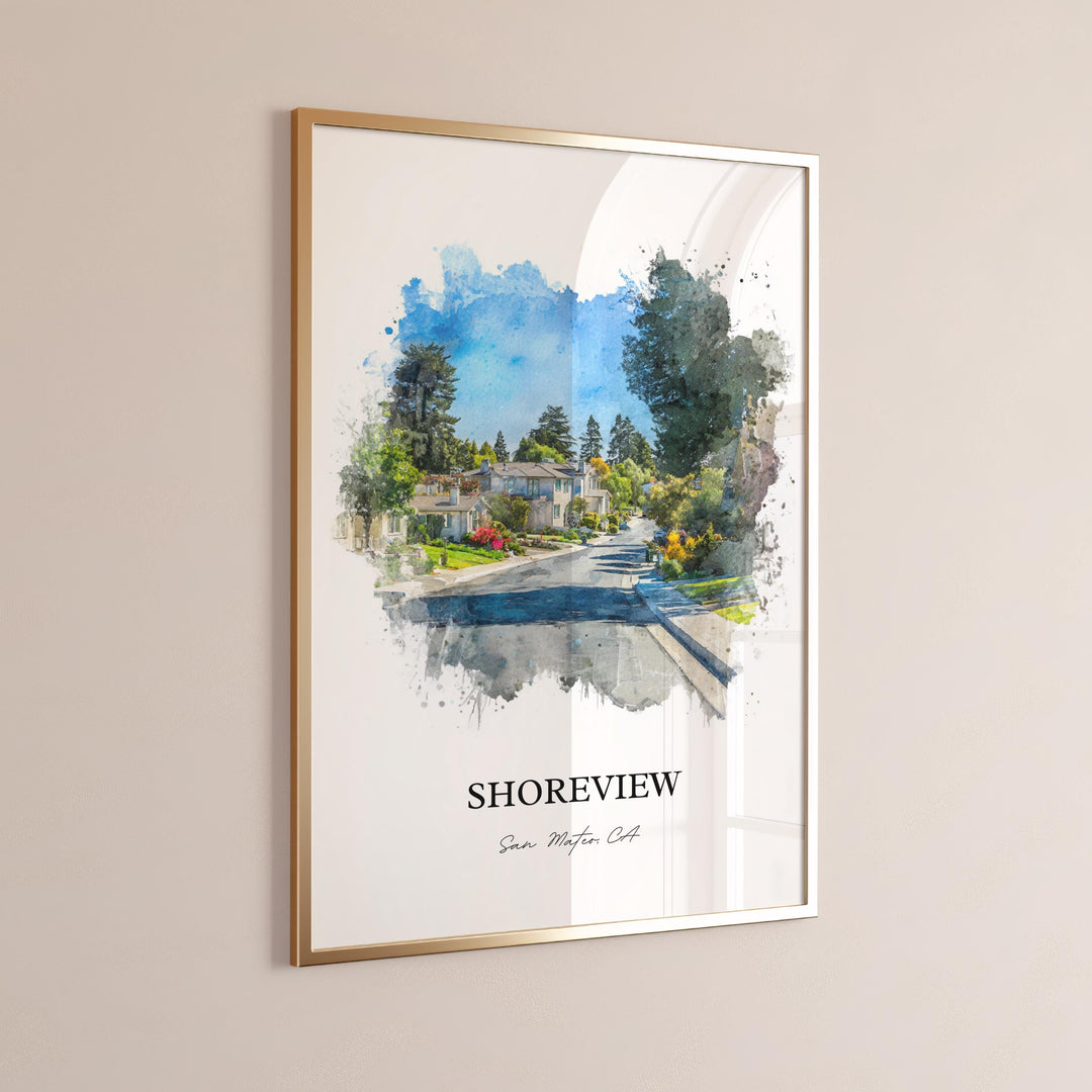 Shoreview, California – Watercolor Art Print