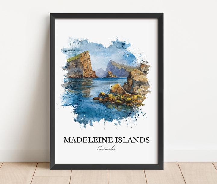 Madeleine Islands Wall Art, Canada Print, Québec Watercolor Art, Québec Gift, Québec Travel Print, Travel Poster, Housewarming Gift