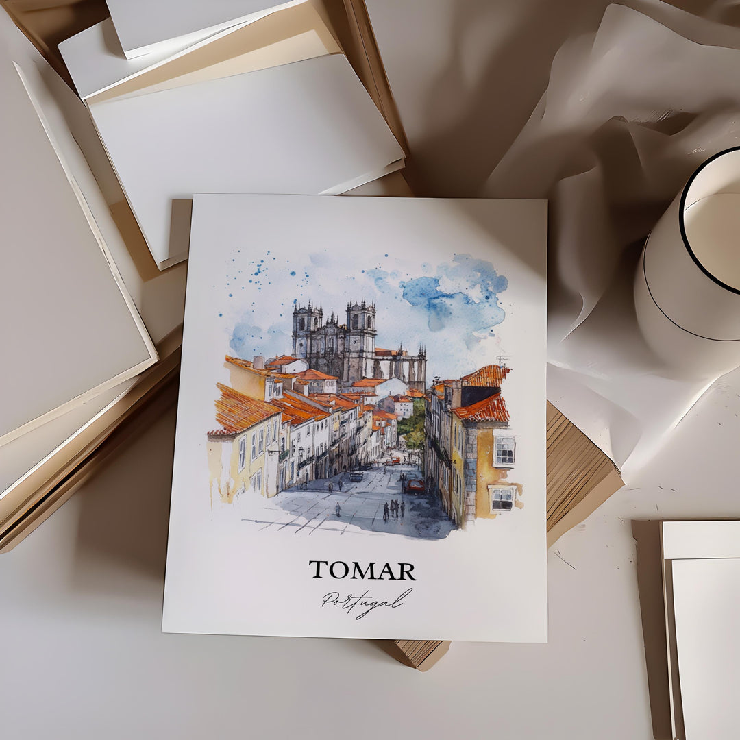 Tomar, Portugal – Watercolor Art Print