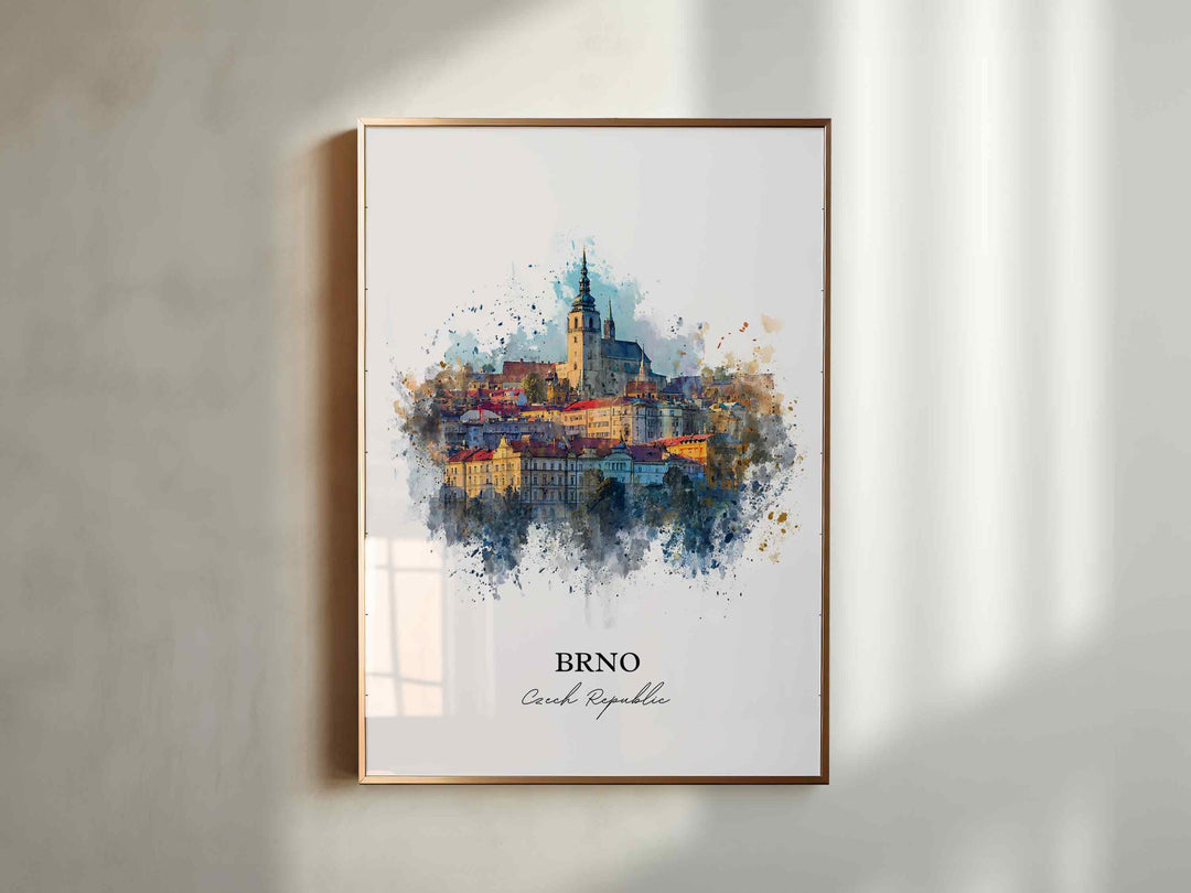 Brno, Czech Republic – Watercolor Art Print