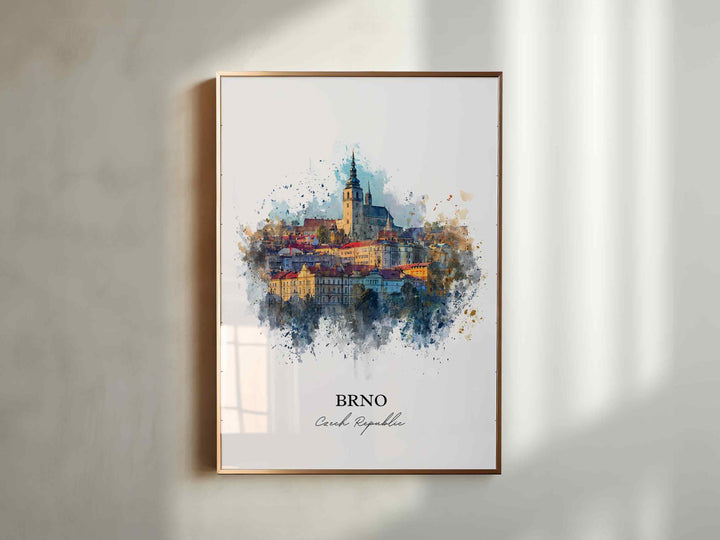 Brno, Czech Republic – Watercolor Art Print