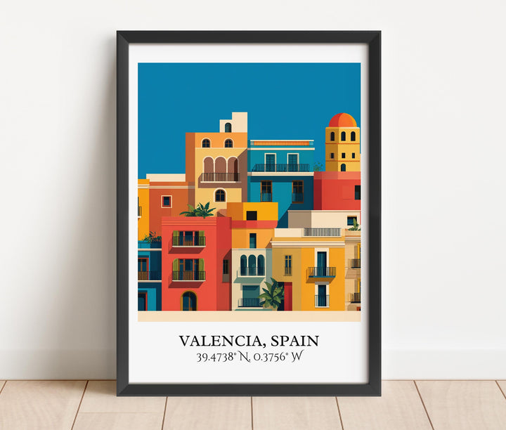 Valencia Spain Art, Valencia Retro Travel Art, Valencia Spain Home Decor, Spain Gift, Spain Travel Art, Travel Prints, Housewarming Gift