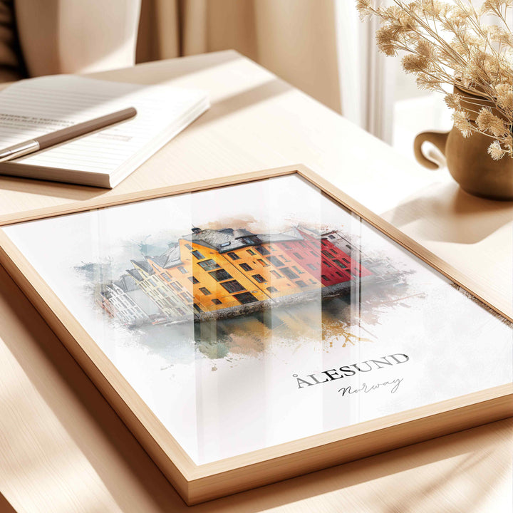 Ålesund, Norway – Watercolor Art Print