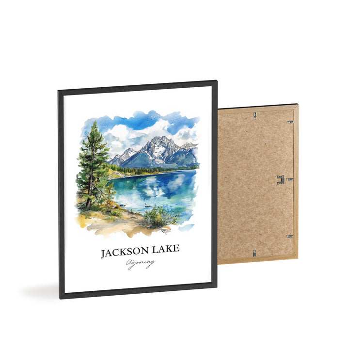 Jackson Lake Wall Art, Grand Tetons Print, Wyoming Watercolor Art, Jackson Lake WY Gift, Travel Print, Travel Poster, Housewarming Gift