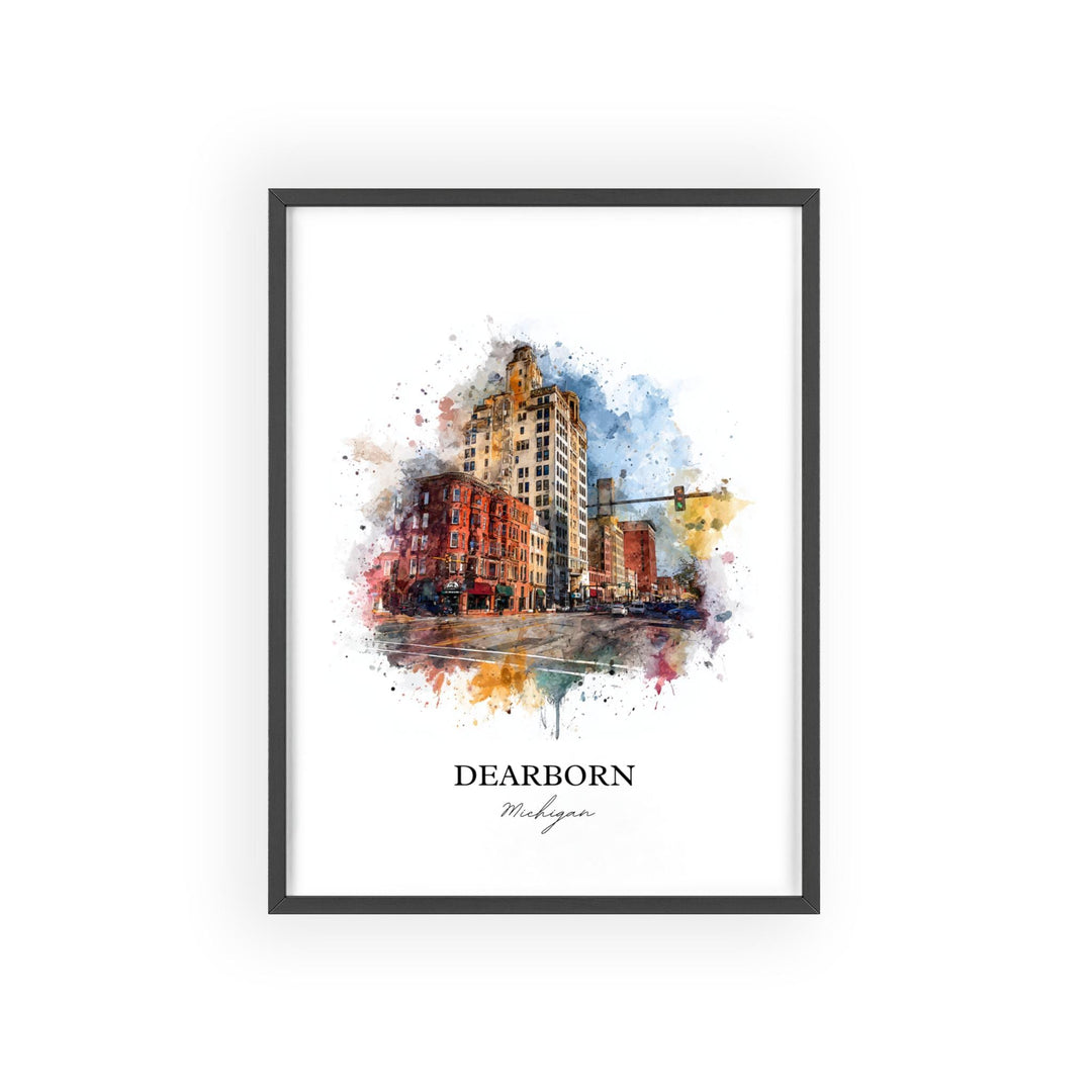 Dearborn, Michigan – Watercolor Art Print