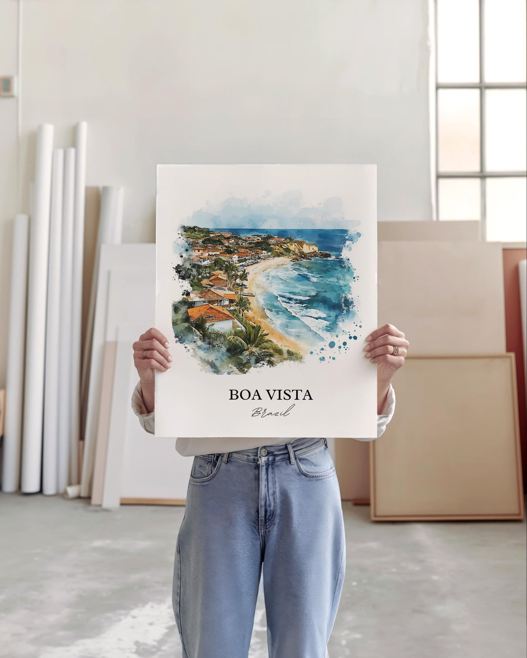 Boa Vista Wall Art, Roraima Print, Brazil Watercolor Art, Boa Vista Brazil Gift, Travel Print, Travel Poster, Housewarming Gift