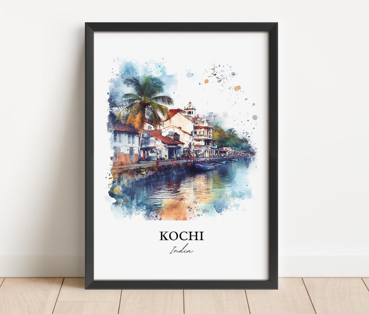 Kochi Wall Art, Kochi India Print, India Watercolor Art, Kochi India Gift, Travel Print, Travel Poster, Housewarming Gift
