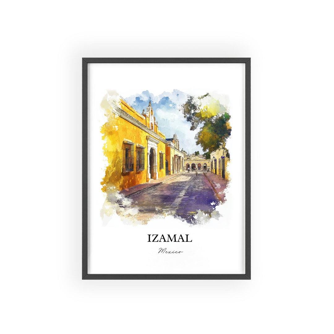 Izamal Mexico Wall Art, Yucatán Print, Mexico Watercolor Art, Izamal Mexico Gift, Travel Print, Travel Poster, Housewarming Gift