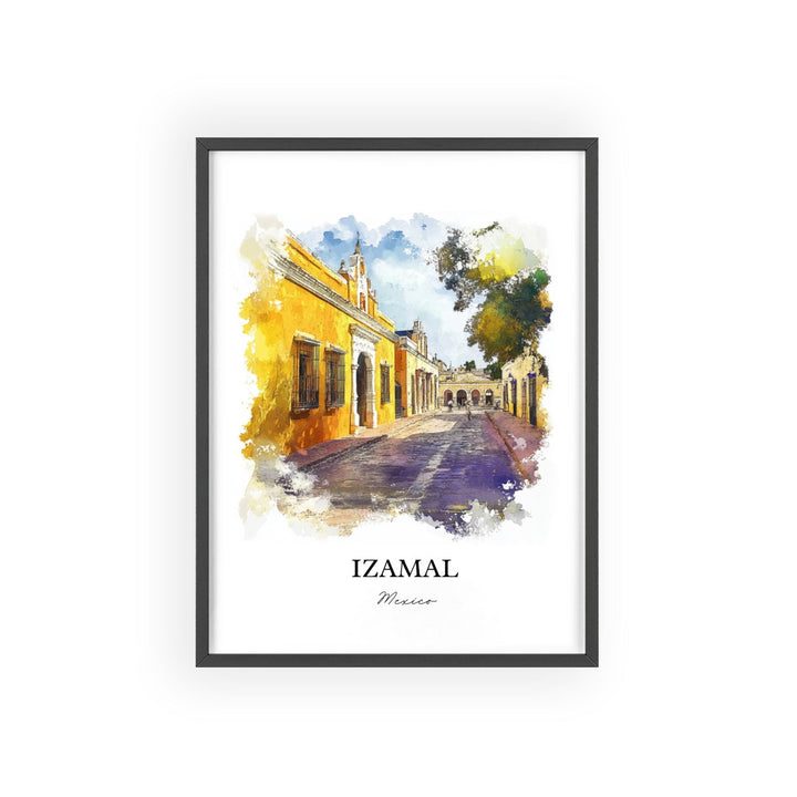 Izamal Mexico Wall Art, Yucatán Print, Mexico Watercolor Art, Izamal Mexico Gift, Travel Print, Travel Poster, Housewarming Gift