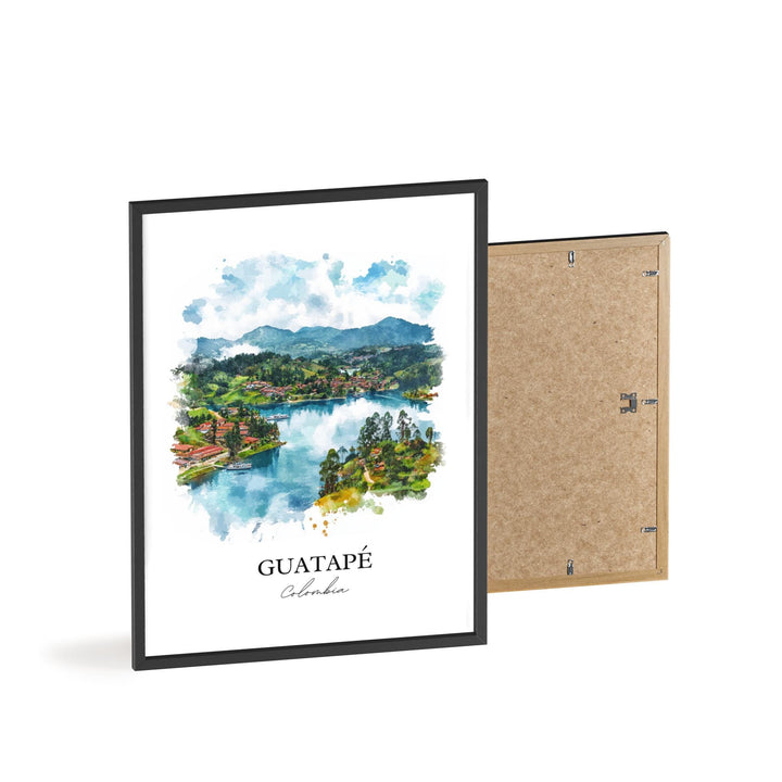 Guatapé Wall Art, Medellín Print, Colombia Watercolor Art, Guatapé Gift, Travel Print, Travel Poster, Housewarming Gift