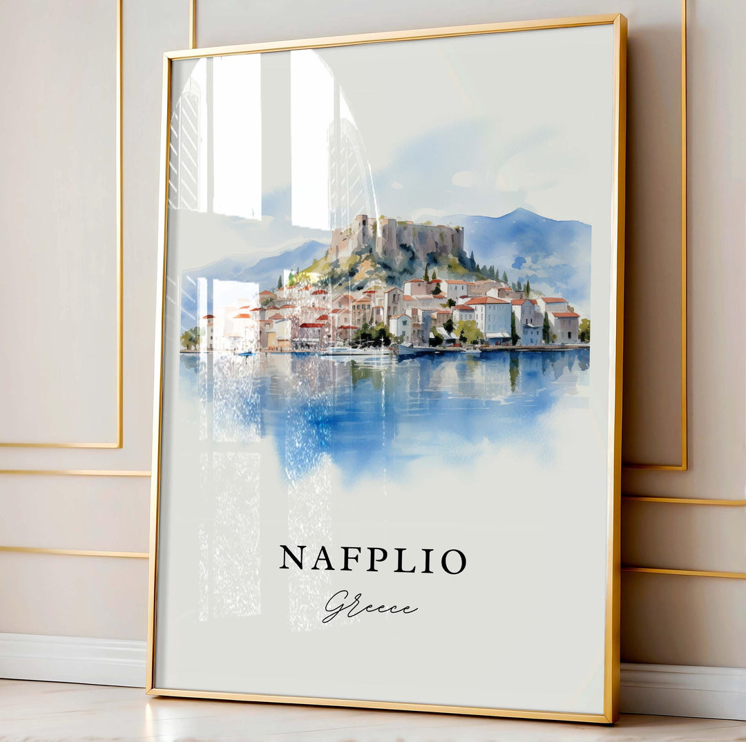 Nafplio Greece wall art - Greece, Nafplio poster print, Nafplio Wedding gift, Birthday present, Custom Text, Perfect Gift