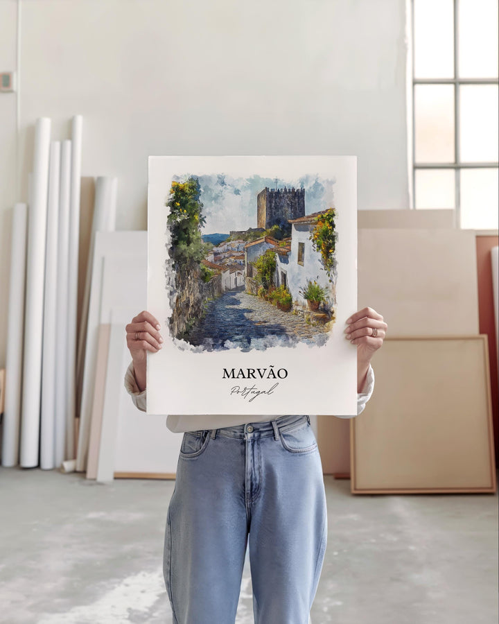 Marvão, Portugal – Watercolor Art Print