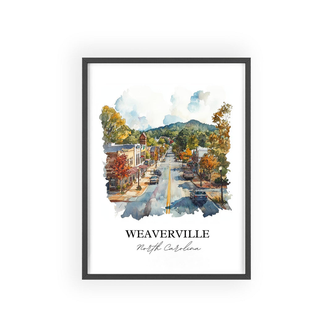 Weaverville NC Wall Art, Buncombe County Print, North Carolina Artwork, Weaverville Gift, Travel Print, Travel Poster, Housewarming Gift