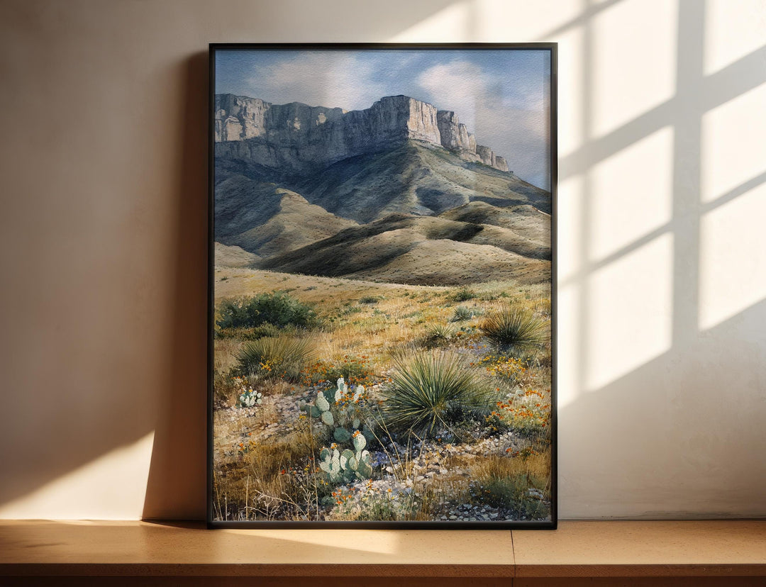 Guadalupe Mountains, Texas – Watercolor Art Print