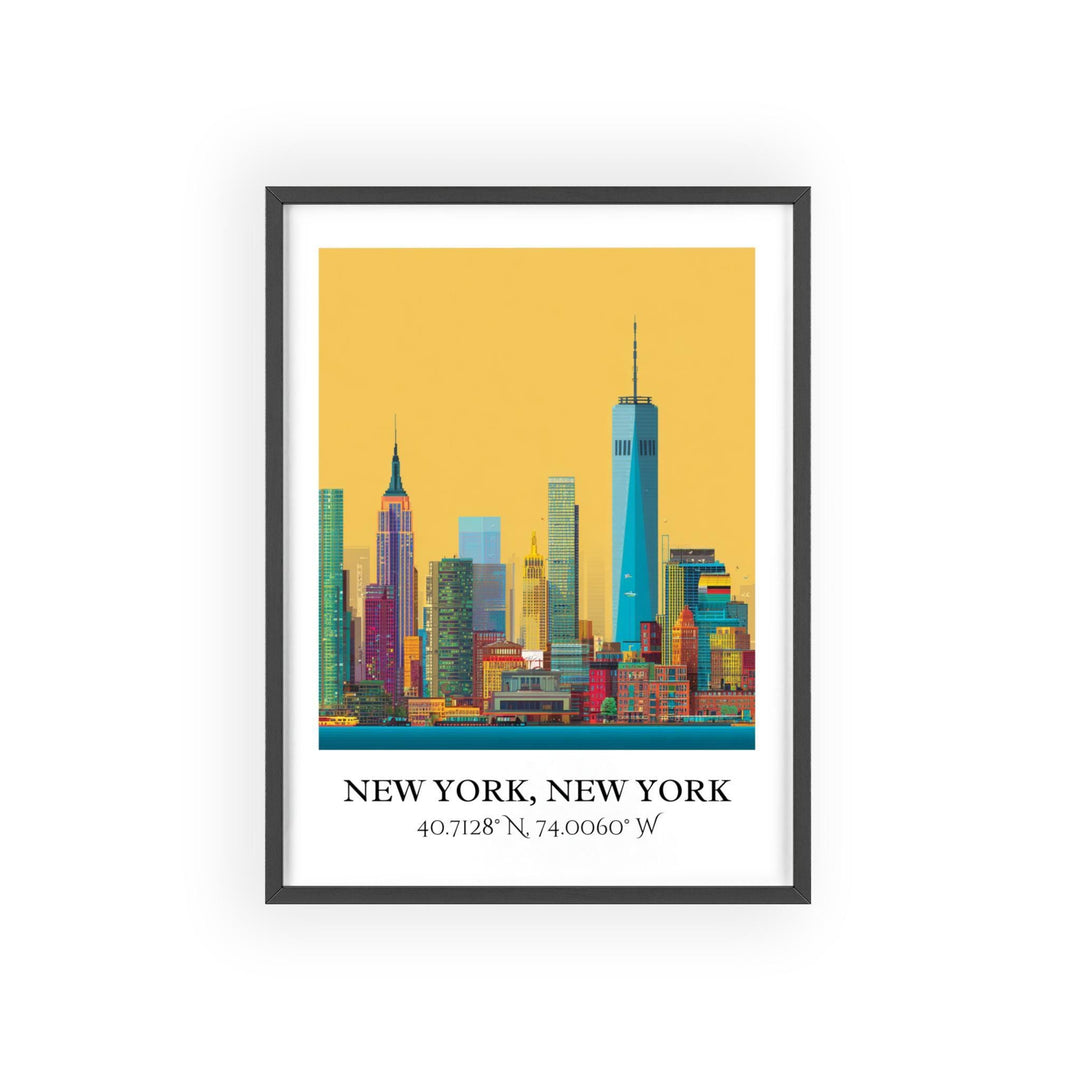 NYC Art, NYC Retro Travel Art, NYC Home Decor, Manhattan Gift, Manhattan Travel Art, Travel Prints, Housewarming Gift
