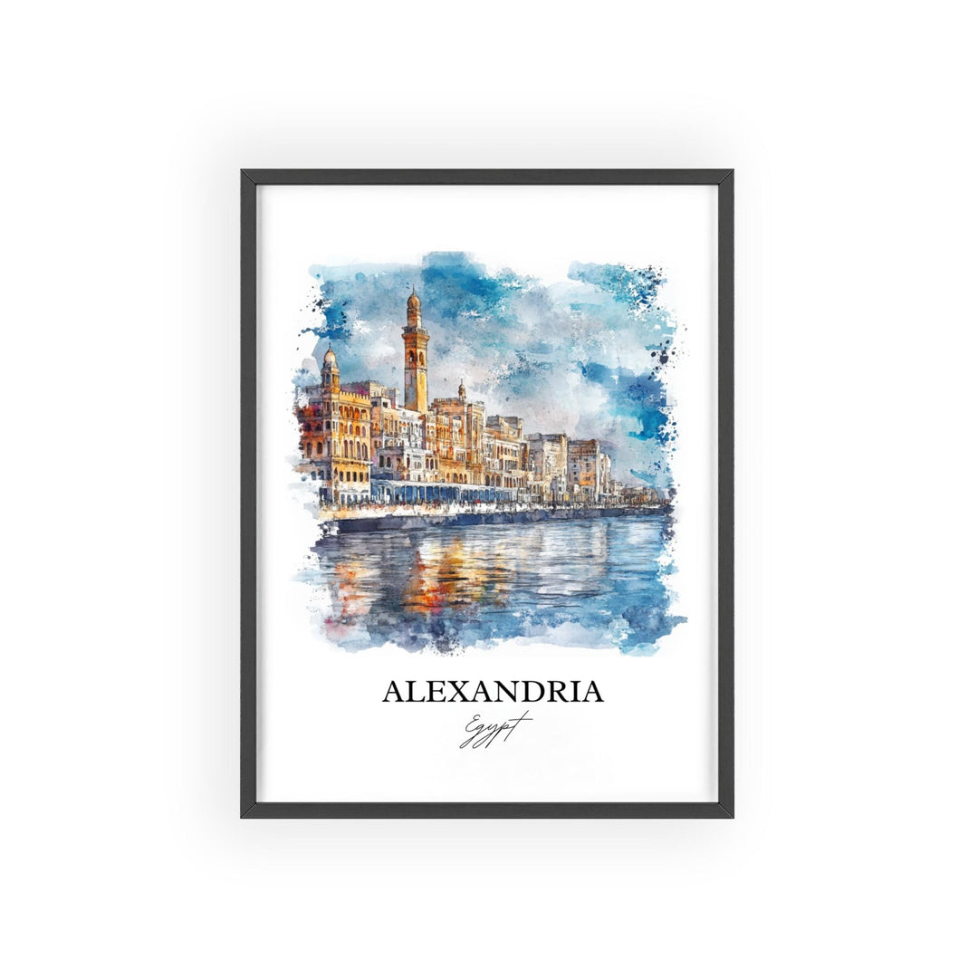 Alexandria Egypt Wall Art, Alexandria Egypt Print, Egypt Watercolor Arr, Alexandria Gift, Travel Print, Travel Poster, Housewarming Gift