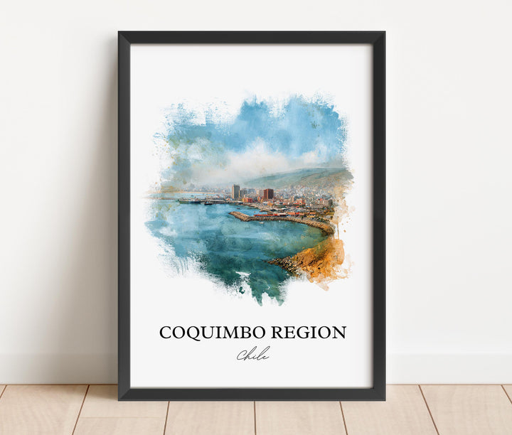 Coquimbo Chile Wall Art, Coquimbo Print, Chile Watercolor Art, Chile Gift, Chile Travel Print, Travel Poster, Housewarming Gift