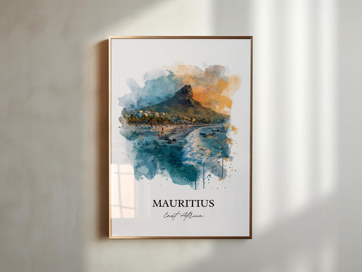 Mauritius Wall Art, Mauritius Print, Mauritius Watercolor Art, East Africa Gift, Travel Print, Travel Poster, Housewarming Gift