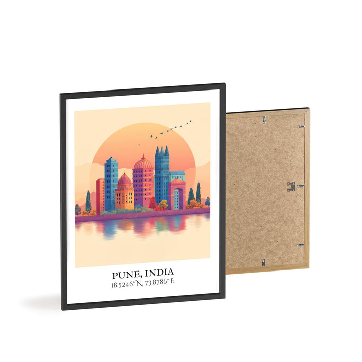 Pune India Art, Pune Retro Travel Art, Pune India Home Decor, India Gift, India Travel Art, Travel Prints, Housewarming Gift