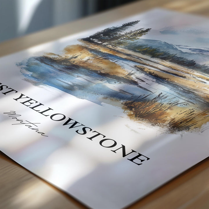 West Yellowstone Art, Yellowstone Town Print, Montana Watercolor Art, West Yellowstone Gift, Travel Print, Travel Poster, Housewarming Gift