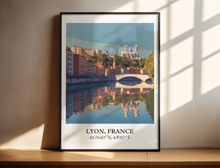 Lyon France Art, Lyon Retro Travel Art, Lyon France Home Decor, France Gift, France Travel Art, Travel Prints, Housewarming Gift