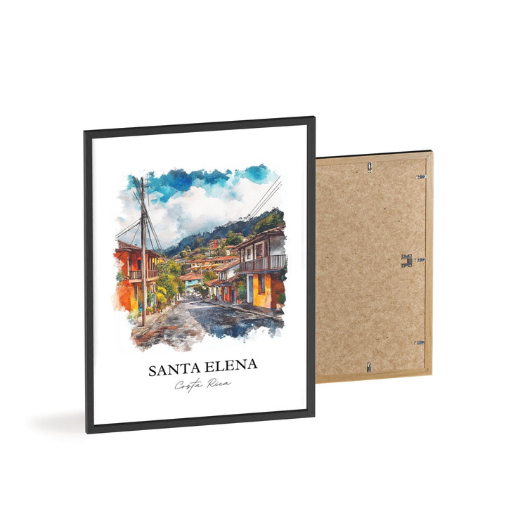 Santa Elena Wall Art, Monteverde Print, Costa Rica Watercolor Art, Santa Elena Gift, Travel Print, Travel Poster, Housewarming Gift