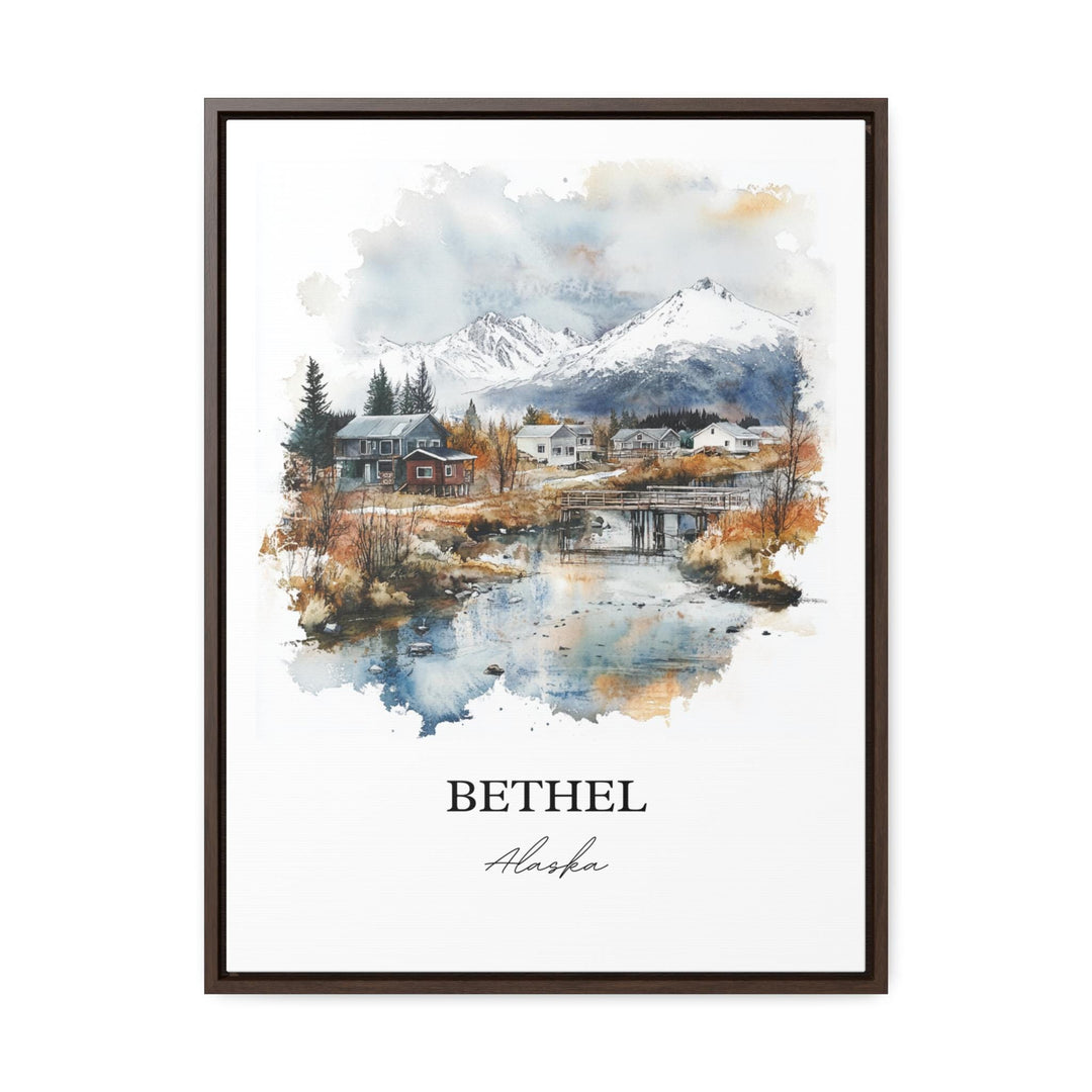 Bethel Alaska Wall Art, Kuskokwim River Print, Bethel Alaska Watercolor Art, Bethel AK Gift, Travel Print, Travel Poster, Housewarming Gift